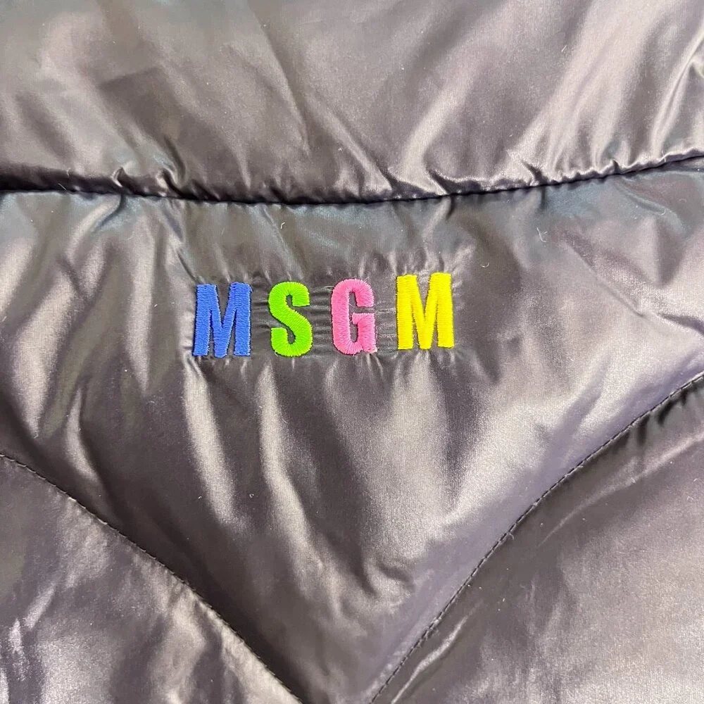 NWOT MSGM Women's Down Puffer Jacket Size S Three-Quarter Sleeve - Picture 11 of 16